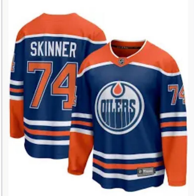 Men 2025 Edmonton Oilers #74 Skinner Blue NHL  jersey